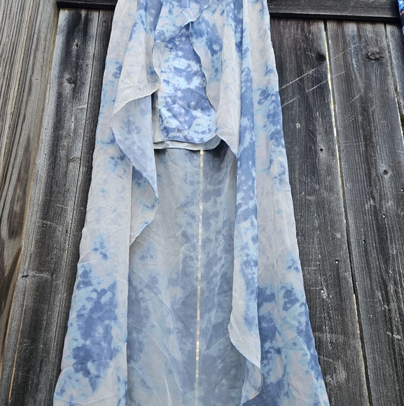 Kimchi Blue Hi Lo Skirt Asymmetrical mini and maxi sheer boho fairy size 6 - Picture 2 of 7